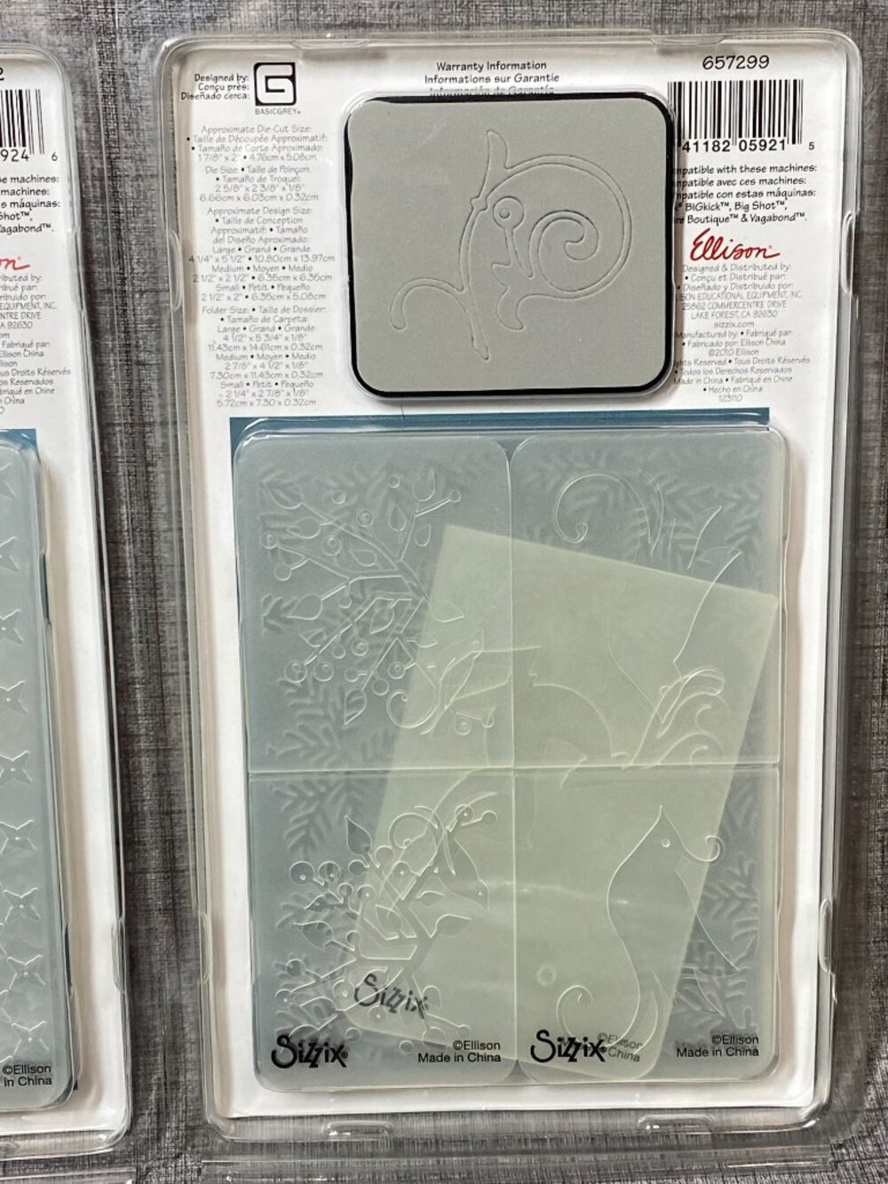NEW 9 SIZZIX Embossing Folders - 3 Sets - 2 Die Cuts Christmas Holiday Fall NOS - Picture 7 of 13